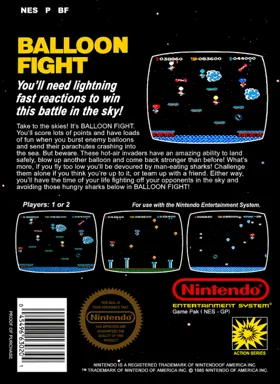 Balloon Fight (USA) box cover back